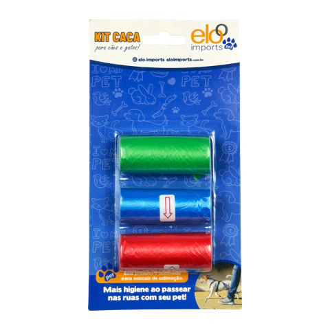 Refil Cata-Caca - 3 Rolos com 15 Saquinhos - Elo Imports