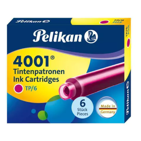Cartucho para Caneta Tinteiro Pelikan 4001 TP/6 Rosa