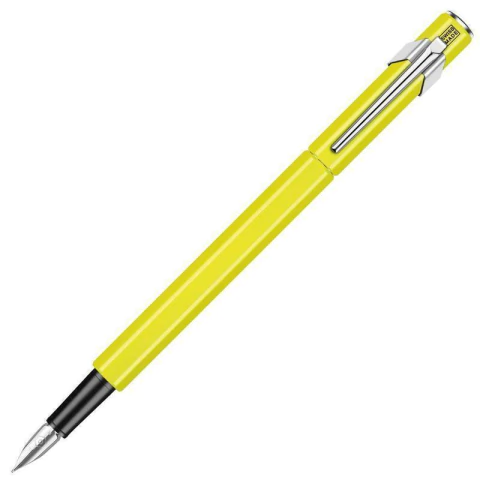 Caneta Tinteiro Amarelo Fluo Pena Média - Caran d’Ache 849