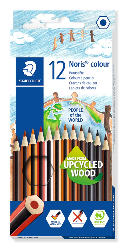 Lápis de Cor 12 cores, Noris Colour, Edição Pessoas do Mundo, Staedtler