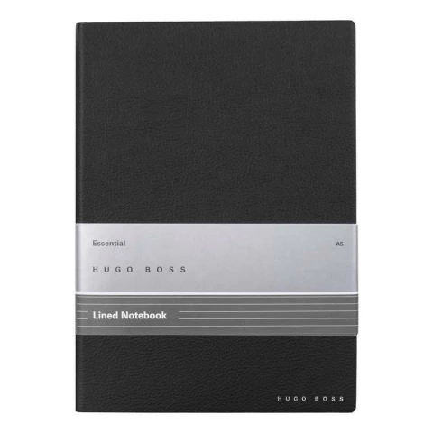 Caderno HUGO BOSS - Essential Storyline Preto Pautado (A5)