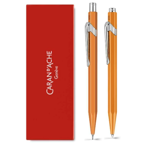 Kit Caneta e Lapiseira 849 - Orange Fluorescent - Caran d’Ache