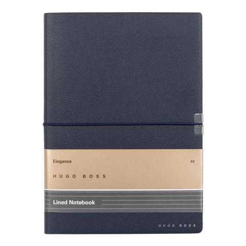 Caderno HUGO BOSS - Pautado Elegance Storyline Azul Marinho (A5)