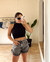 SHORT NEGRO GASTADO - comprar online