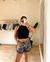 SHORT NEGRO GASTADO - tienda online