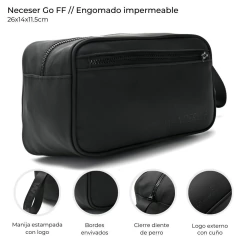 BOLSO DE MANO IMPORTADO PARA VARON (NECESER GO ENGOMADO NEGRO ) COD:37057