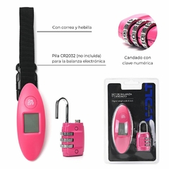 SET DE BALANZA DIGITAL + CANDADO//PINK//WDLT//COD:38235