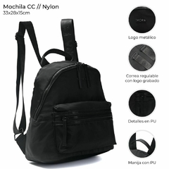 MOCHILA CC *NEGRO*//NYLON//COD:38486