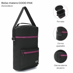 BOLSO MATERO * NEGRO CON CIERRE PURPURA* GOOD PAK COD:38515 - comprar online