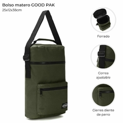 BOLSO MATERO *VERDE MILITAR/ CON CIERRE NEGRO* GOOD PAK COD:38518