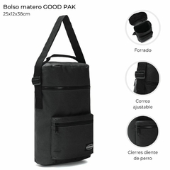 BOLSO MATERO * GRIS TOPO /CON CIERRE NEGRO* GOOD PAK COD:38519