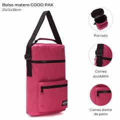 BOLSO MATERO * FUCSIA CON CIERRE NEGRO* GOOD PAK COD:38520