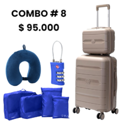 COMBO # 8 //VALIJA 20¨//BEAUTY CASE 14¨ + ORGANIZADOR+CANDADO+ALMOHADA - Mundo Willys