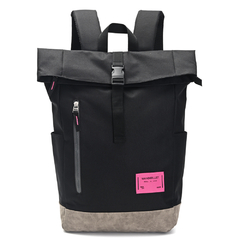 MOCHILA ROLL TOP WANDER TEAM *NEGRO*//DETALLE GRIS LOGO FUCSIA// COD:38592 - comprar online