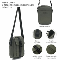 MORRAL GO FF *VERDE MILITAR*//TELA ENGOMADA IMPERMEABLE COD: 38799