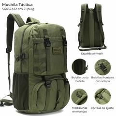 MOCHILA TACTICA * VERDE MILITAR*//COD: 39187