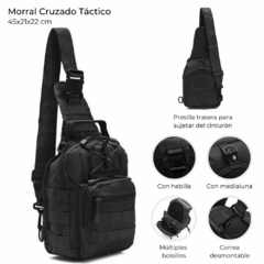 MORRAL CRUZADO TACTICO *NEGRO*//COD:39196