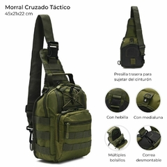 MORRAL CRUZADO TACTICO *VERDE MILITAR*//COD:39197