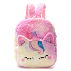 MOCHILA JARDIN FUR BABY CON BOLSILLO UNICORNIO *ROSA*//COD:39215