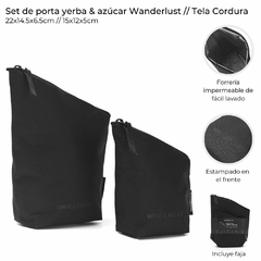 SET DE PORTA YEBA & AZUCAR *NEGRO*//TELA CORDURA//COD:39222