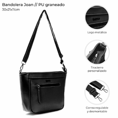 BANDOLERA JOAN *NEGRO*//PU GRANEADO//COD:39272