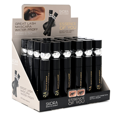CAJA x24u.//MASCARA PARA PESTAÑAS A PRUEBA DE AGUA//NEGRO//SKR//COD:39587