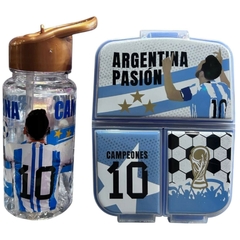 SET VIANDA CHAMPION//TUPPER + BOTELLA//COD:TRANSPARENTE