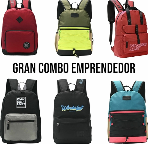 combo mochila importada new urban surtido x 12 u. - comprar online