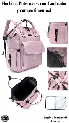 mochila maternal con cambiador ( rosa viejo ) - Mundo Willys