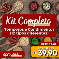 Kit Completo de Temperos e Condimentos (12 tipos diferentes)