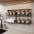 PORTA ROLLO CON ESTANTE, ESPECIERO DOBLE Y BARRAL 60 CM NEGRO