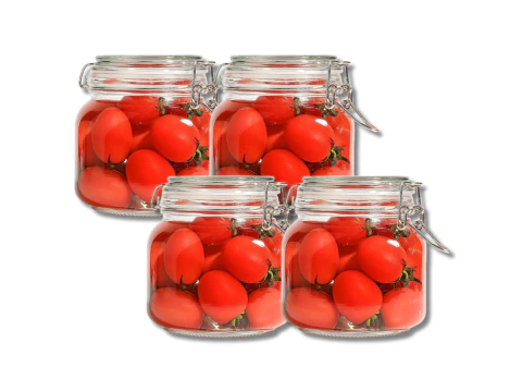 FRASCO VIDRIO CLIP METAL 800 ML X 4U.