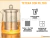 TETERA 450 ML Y 2 VASOS DOBLE VIDRIO 250 ML - tienda online