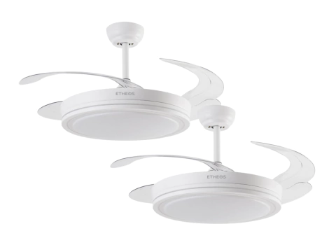 VENTILADOR DE TECHO RETRÁCTIL LED BLANCO X 2U. - comprar online
