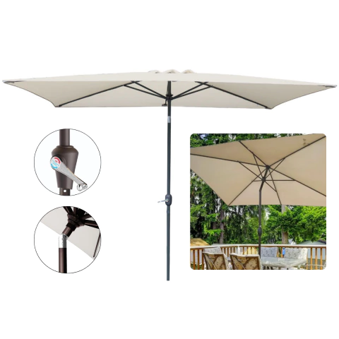 SOMBRILLA JARDIN DE CENTRO 2X3 MT NATURAL - ALUMINIO - comprar online