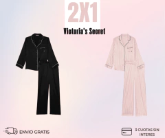 PROMO VICTIORIA SECRETS NOCTURNA-Pijama Rosa+Pijama Negro-Ideal para noches especiales-2X1 - comprar online