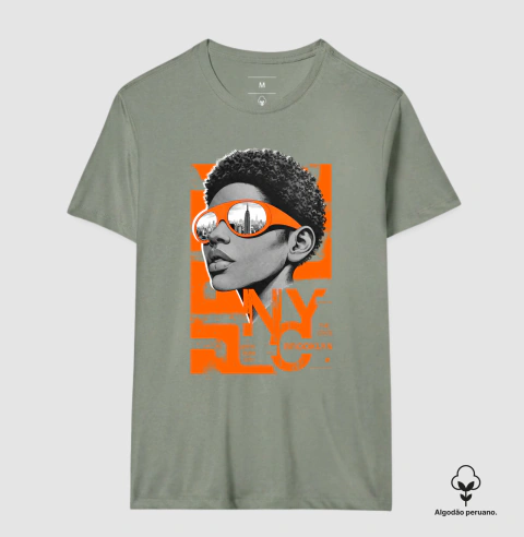 New York Woman Orange Algodão Peruano