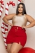 Short-Saia Cinto Gold Scuba (1035) - Crisalina | Moda Plus Size Feminina