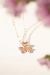 Colar - cristal quartzo rosa trevo no banho de ouro 18k - comprar online