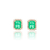 Brinco - pedra fusion esmeralda 10x12mm no banho de ouro 18k - Pizzicato Jewelry