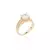 Anel - zircônia branca solitário 8mm redondo cravejado na lateral no banho de ouro 18k - Pizzicato Jewelry