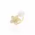 Anel - pérola shell branca com zircônia em flor no banho de ouro 18k - loja online