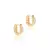 Brinco - argola com zircônia branca 14mm no banho de ouro 18k - Pizzicato Jewelry