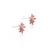Brinco - cristais turmalina rosa e quartzo rosa com zircônia branca em flor no banho de ouro 18k - loja online