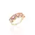 Anel - cristal rodolita cinco pedras no banho de ouro 18k - Pizzicato Jewelry