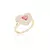 Anel - cristal turmalina rosa no coração no banho de ouro 18k - comprar online
