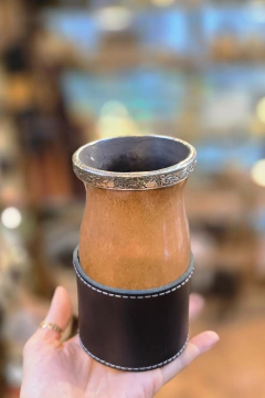 Cuia Bago Clara com Virola Dupla de Alpaca - Tchê Aprochega