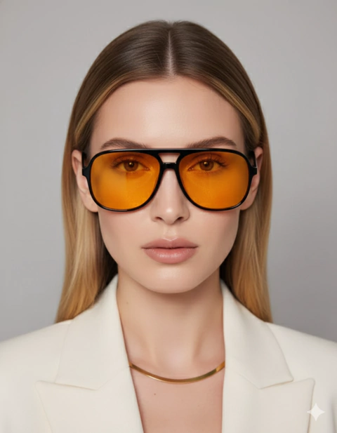 Óculos de Sol Aviador com Lente Amarela - Urana - comprar online