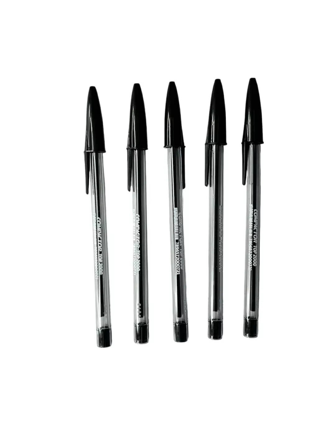 Kit com 5 Canetas Esferográficas Compactor 1.2mm - Preto