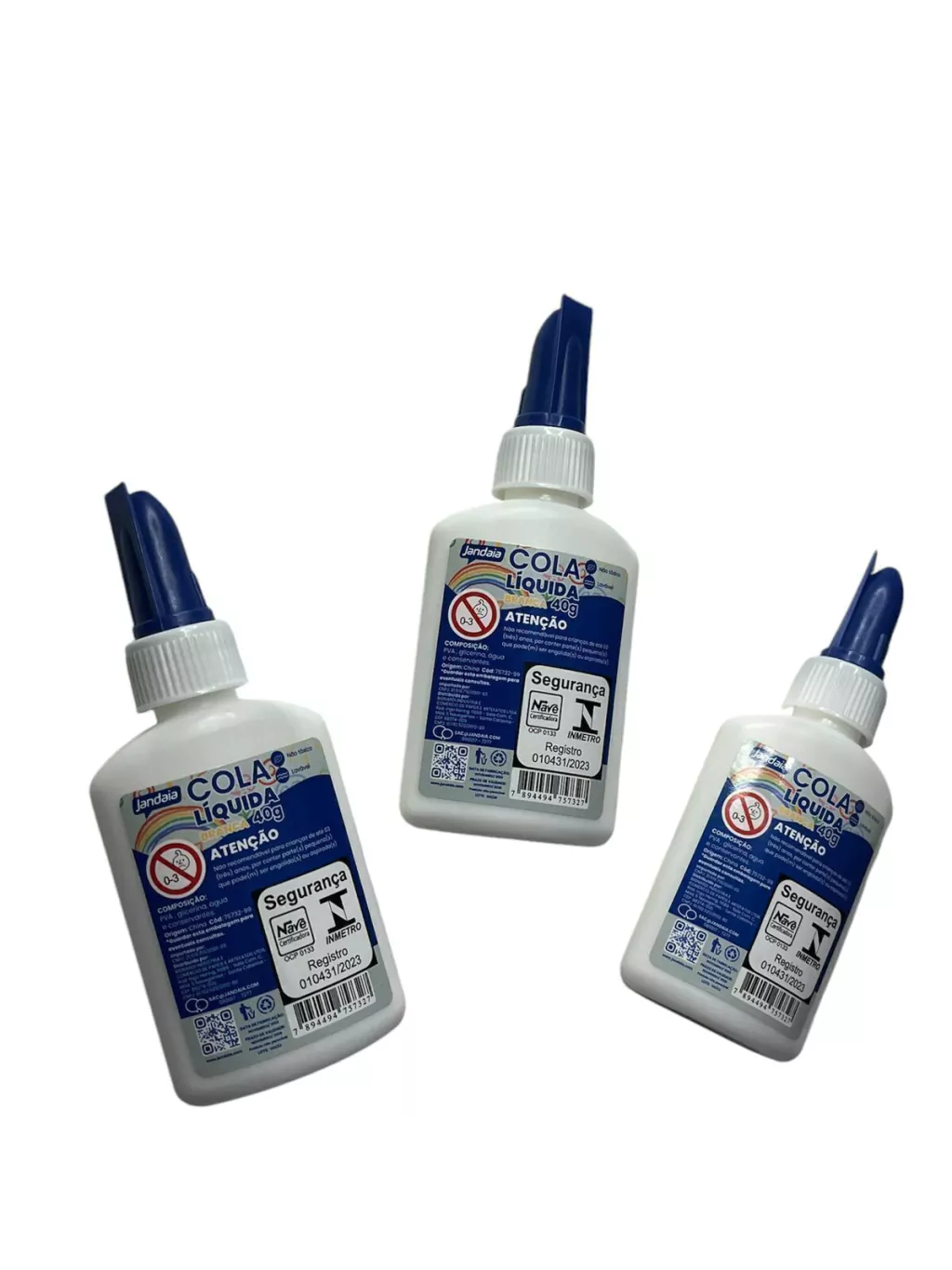Kit com 3 Colas Branca Jandaia 40g